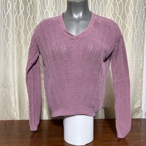 Kismet Dusty Rose V Neck Long Sleeved Sweater
